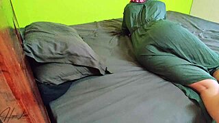 Asian Stepmom Faces UNEXPECTED SURPRISE FUCK in Interracial Bed Scene.