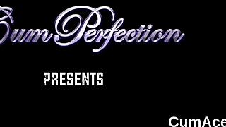 Wacky Hottie Sucks Cream and Gets Sperm Shot on Face