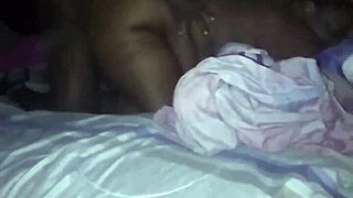 Curvy ebony with big tits hints at sloppy deepthroat fun