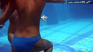 Mia Ferrari and Lina Mercury dive into fierce lesbian action underwater