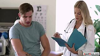 Why does this busty doctor get licked and rimmed by her patient?