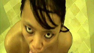 autumn's asian deepthroat in the shower is so intense