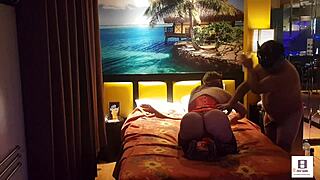 peruvian couple in red corset amateurs