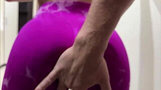Shortened glimpse with rather attractive fit and slender woman in the gym ends in passionate screw in bedroom