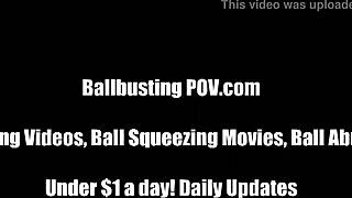 I will crush your balls in harsh femdom punishment