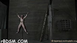 Shackled Naked Beauties Get Their Pussy Fucked Roughly in Missionary by Dominant