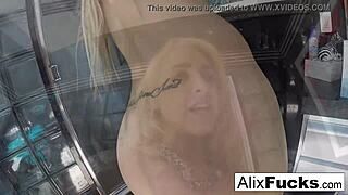 Alix Lynx freshens up with a steamy post-sex shower.