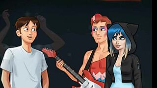 Yo, Summertime Saga got this horny teacher sucking on stage!