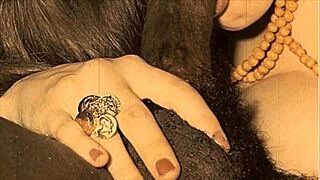 Vintage interracial threesome with white cocks and black pussy