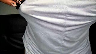 Ebony Girl Tempts with Tits