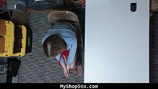 Wow, troublemaker teen riding cop in office domination!