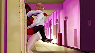 Meruccubus engages in a study session followed by an interaction in 3d hentai