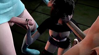Mavis feels ecstasy in hotel threesome with Elsa and Anna