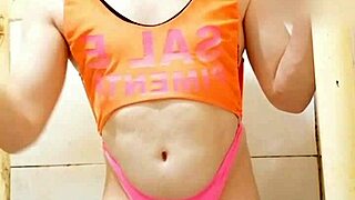 Carolcross posing in a thong bikini