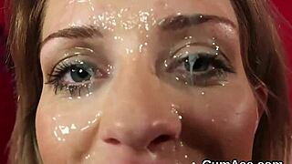 foxy babe enjoys the facial and eats the cum