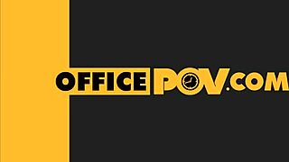 POV view of cock whore Linda Leclaire craving double dick at office