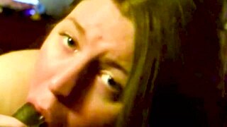 Curvy BBW Sucks Monster BBC Sloppily