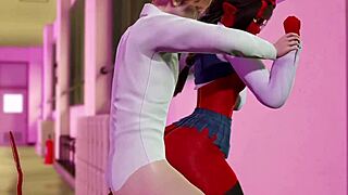 Meruccubus engages in a study session followed by an interaction in 3d hentai