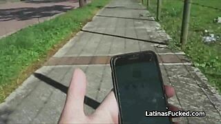 Super cute Latina amateur sucks cock in her first casting interview.