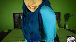 Feeling the passion as the cute arab hijabi twerks her big sexy ass.