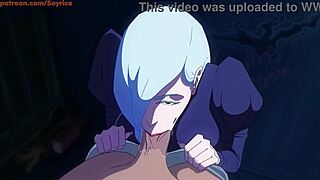 mei mei giving an amazing blowjob to dotado outdoors