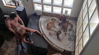 guy reverses gangbang in spa