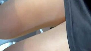 asian ladyboy shows her new thong in convenience store, feeling so sexy and confident