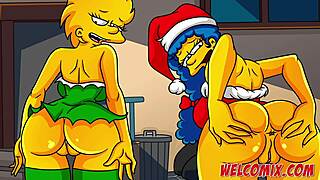Christmas hentai surprise: giving his wife as a gift to beggars in simptoons simpsons.