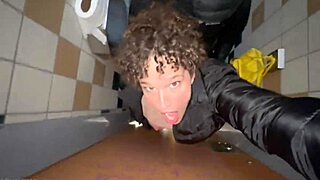 stepmom totally bangs stepson in public bathroom, first time! 😲