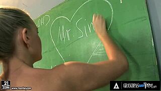 Cute teen 18+ rides old teacher for chemistry pass