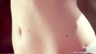 woman gives him blowjob and handjob casually