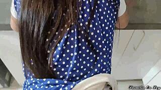 cocksucking amateur loves riding big cock in interview