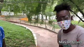 Caught masturbating in public and had to suck the young guys