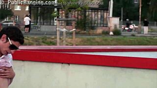 Daring teen gangbang on street 😈