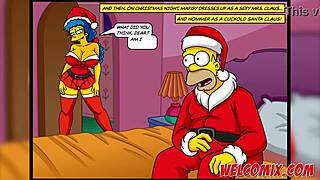 Christmas hentai surprise: giving his wife as a gift to beggars in simptoons simpsons.