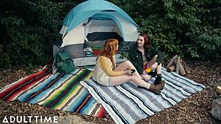 I’m Wild for Lacy Lennon and Aria Carson’s Lesbian Camping Tribbing