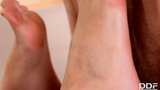 Sizzling Angel Wicky gets her sexy feet drilled hard until climax