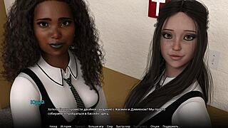 Blonde and Ebony MILFs in Shower Gameplay