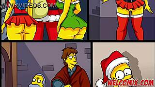 Christmas hentai surprise: giving his wife as a gift to beggars in simptoons simpsons.
