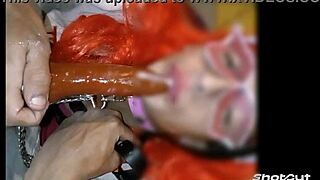 Sissy mariona itzel lunática sucking big dildos 😈