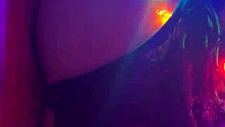 Whoa, can you handle this reverse cowgirl in fishnets riding hard?