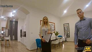 nympho milf seduces client while bf watches