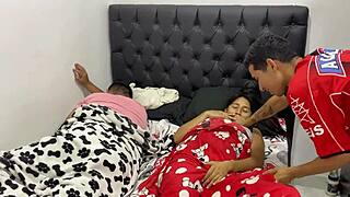 How does this big-ass Latina uni girl ride her classmate's huge cock?