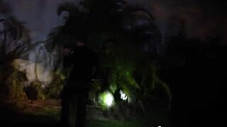 two gay cops, suck and ride that big black cock outdoors?