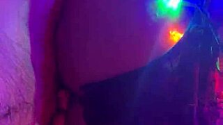 Whoa, can you handle this reverse cowgirl in fishnets riding hard?