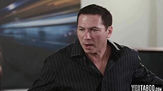 his cute stepdaughter really driving him crazy with that brunette blowjob and doggystyle ass?