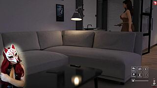 Old Man Watches Playful Fox Masturbate Her Shaved Pussy in Brothel