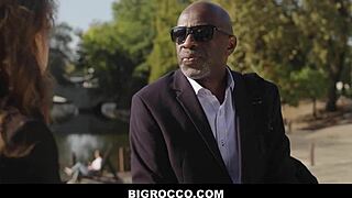 Eden Ivy and Scarlett Jones eagerly share Vince Karter's massive cock in a wild group scene.