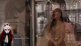 Old Man Watches Playful Fox Masturbate Her Shaved Pussy in Brothel