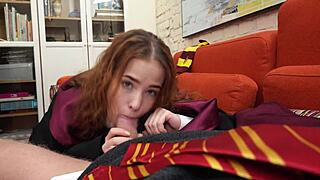 Unbelievable! Hermione Sucks Harry Potter Off Between Couples - Nicole Murkovski, Martin Spell!